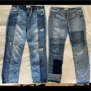 Free People Colorblock Jeans-Lot of 2 Pair Size 28